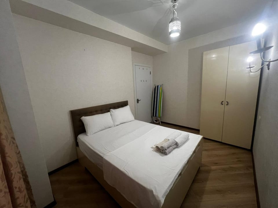 Bed, Photo of the whole room, Bedroom, towels, wardrobe
