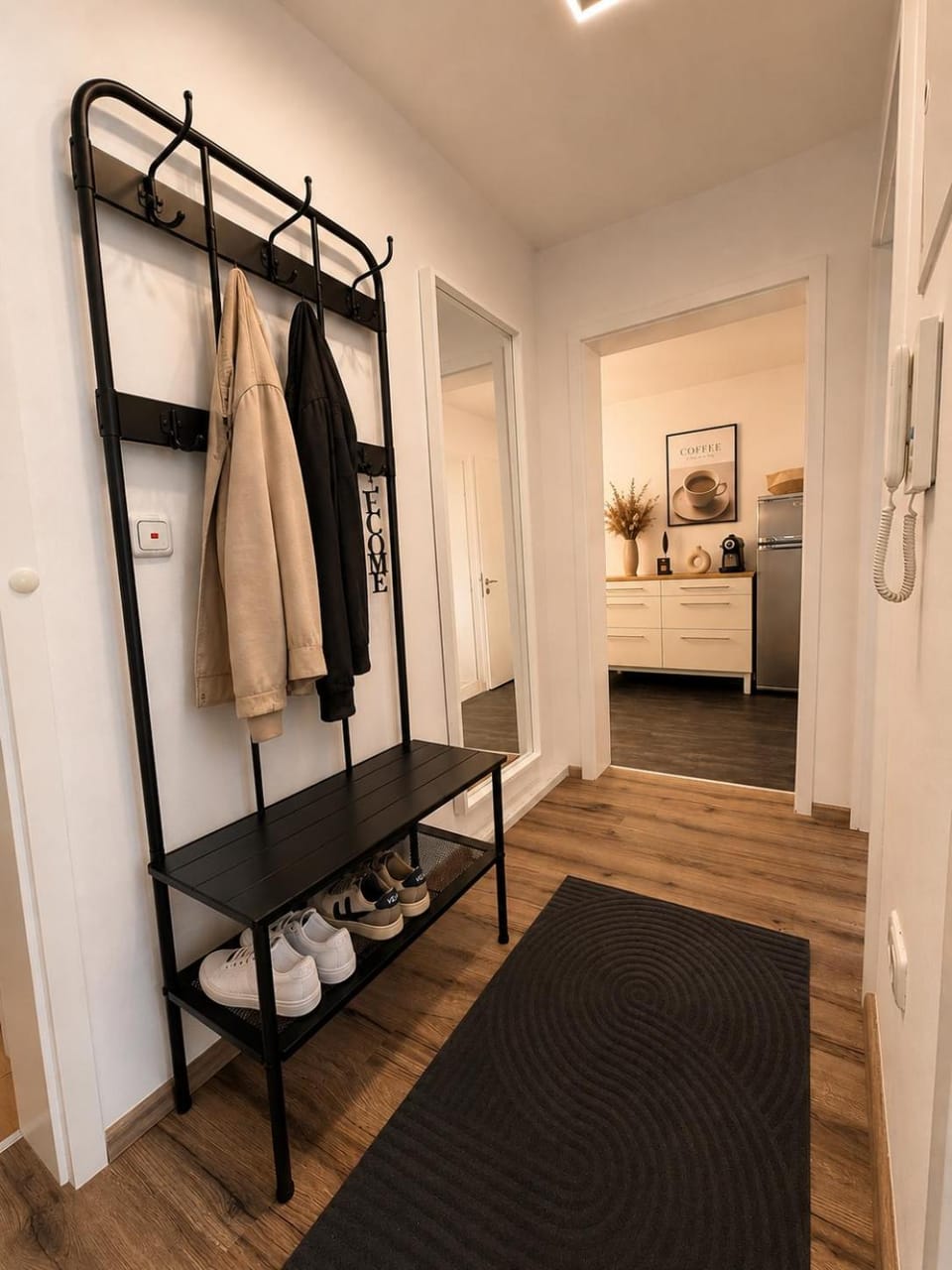Photo of the whole room, wardrobe
