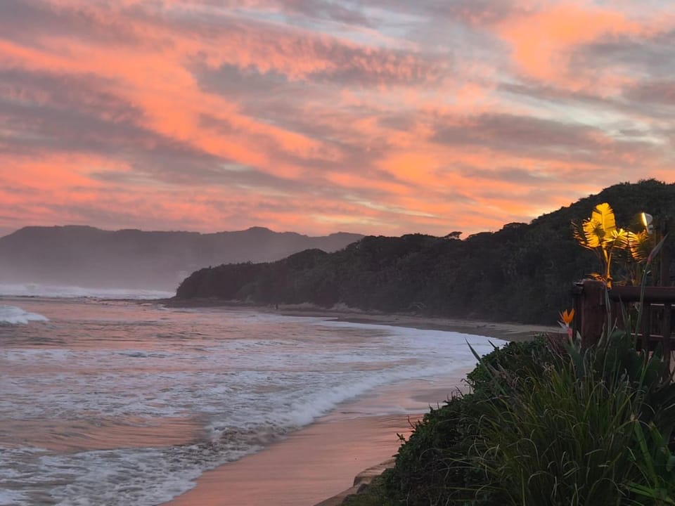Natural landscape, Beach, Mountain view, Sea view, Sunset