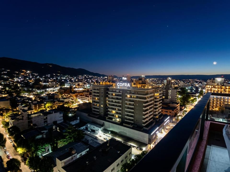 Property building, Night, Natural landscape, Bird's eye view, City view, Mountain view