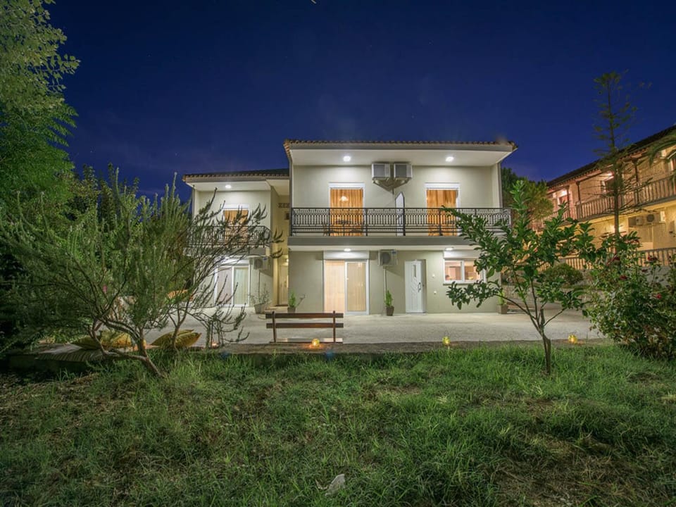 Property building, Night, Garden