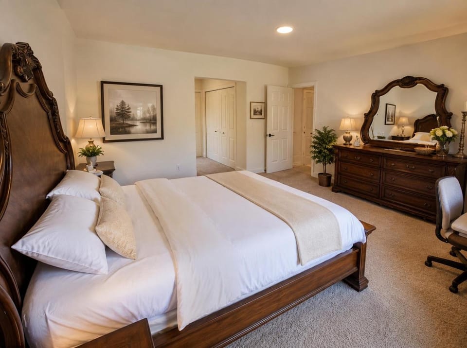 Bed, Photo of the whole room, Bedroom, wardrobe