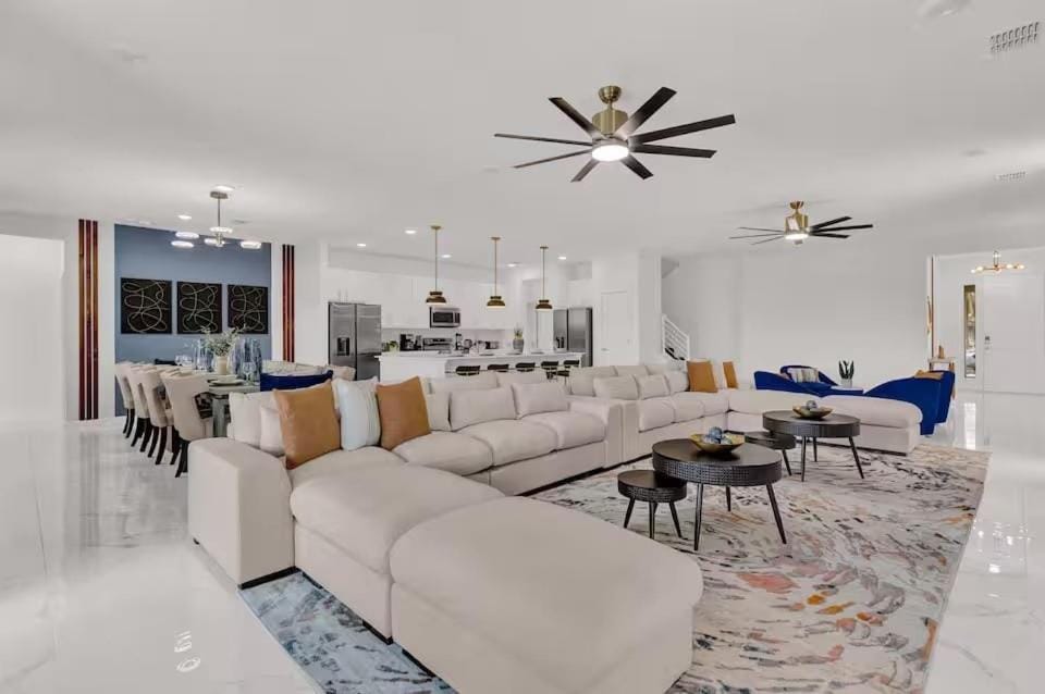 Living room, Seating area, Dining area