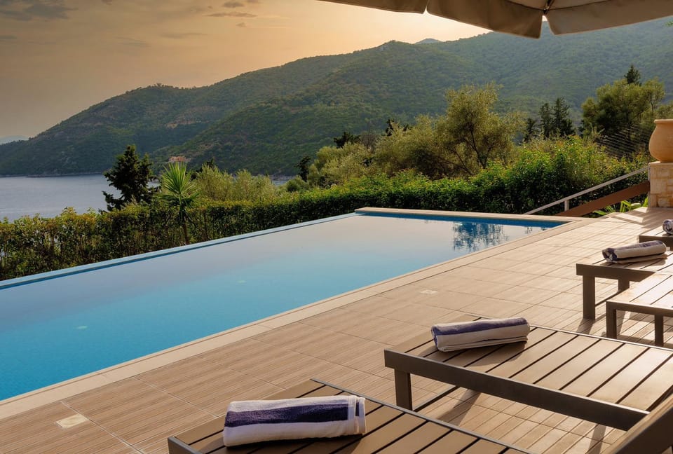 Patio, Natural landscape, Garden, Mountain view, Pool view, Swimming pool