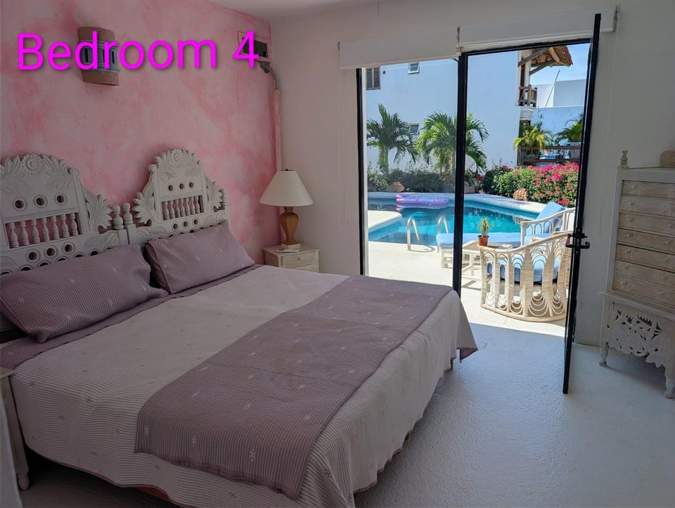 Bedroom, Pool view
