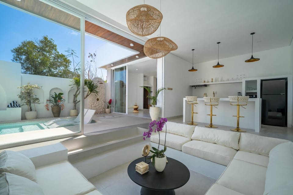 Living room, Seating area, Pool view, Swimming pool