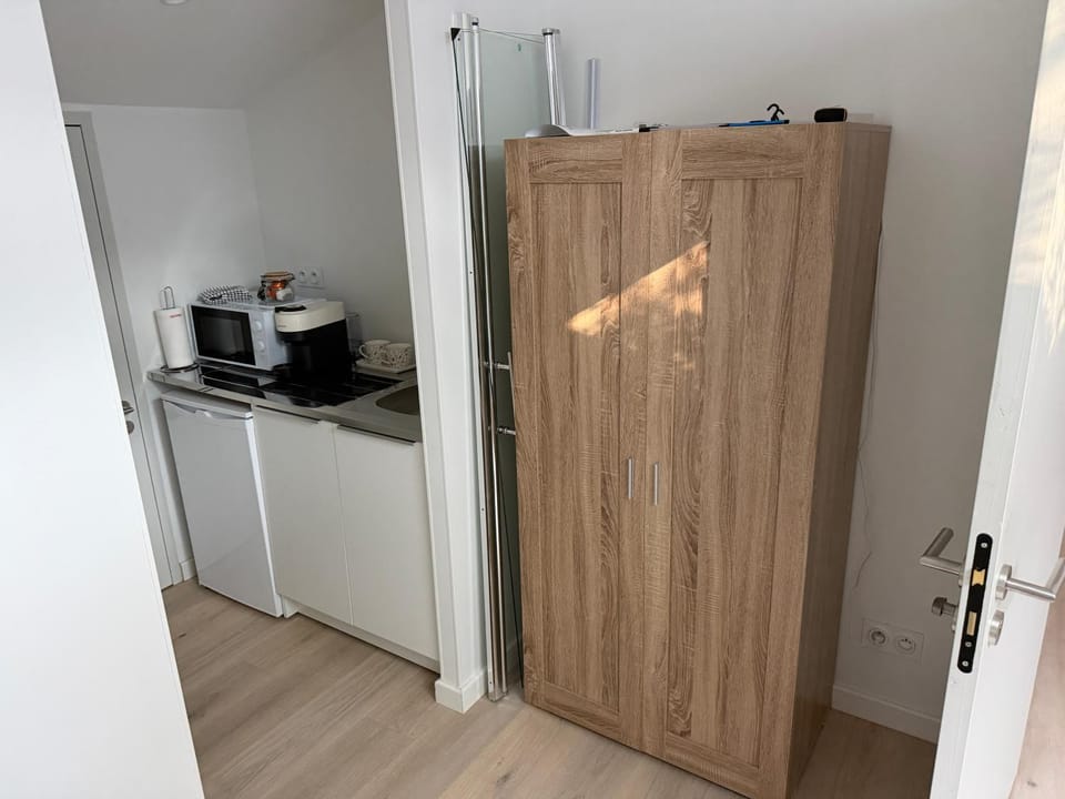 Kitchen or kitchenette, minibar, wardrobe