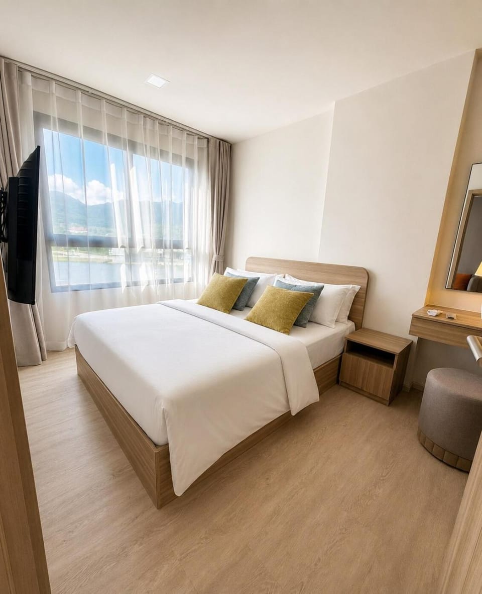 Modern 1BR Mountain View Pool Onsen Wi-Fi Apartment in Choeng Thale