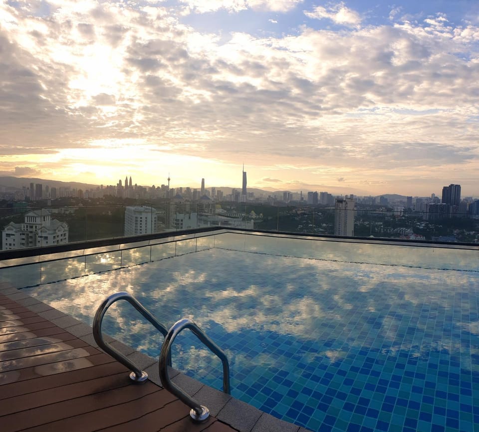 Swimming pool, Sunset
