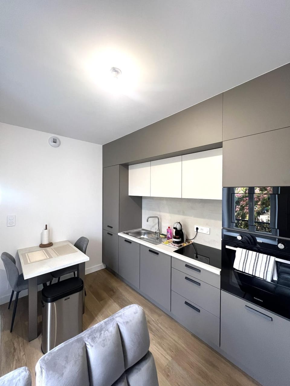 Kitchen or kitchenette, Dining area, microwave, oven, stove
