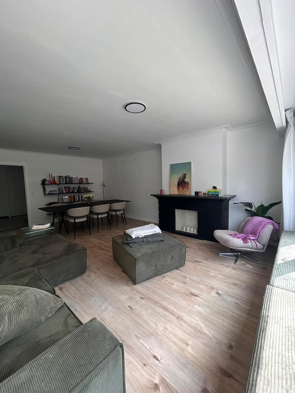 Library, Living room, Dining area