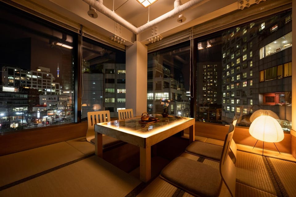 Night, Seating area, City view