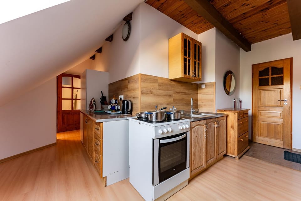 Kitchen or kitchenette, oven, stove