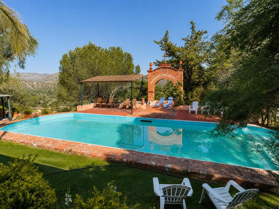 Patio, Spring, Day, Natural landscape, Garden, Garden view, Mountain view, Pool view, Swimming pool, sunbed