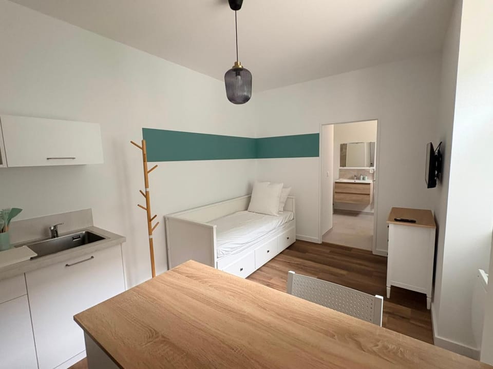 Bed, Kitchen or kitchenette, Living room, Photo of the whole room, Seating area, Bedroom, wardrobe