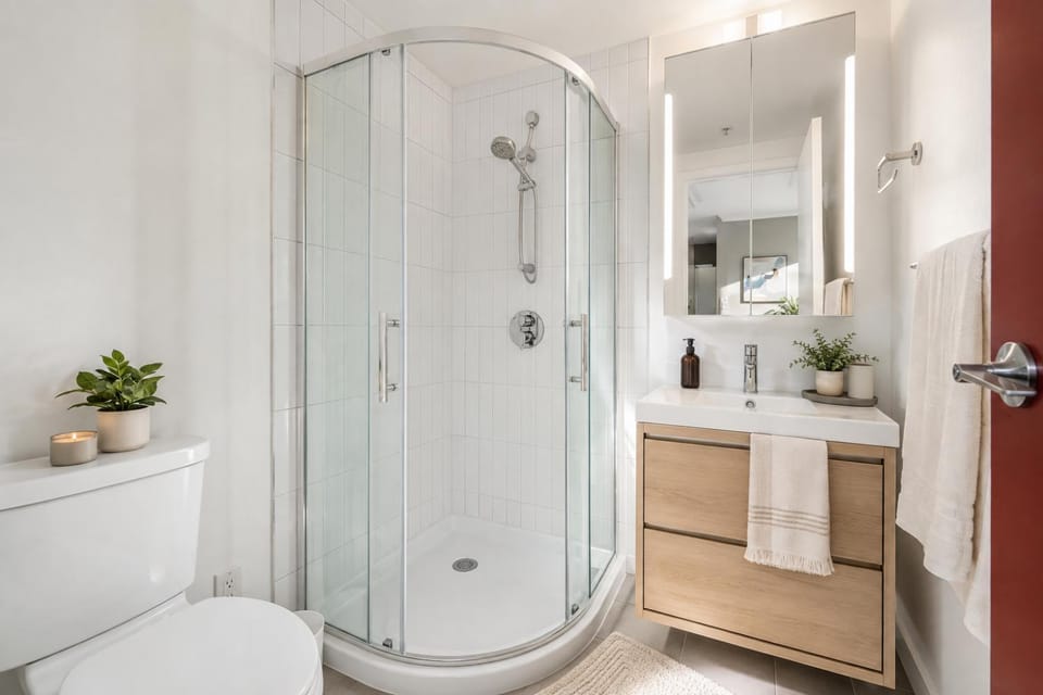 Shower, Toilet, Bathroom, towels