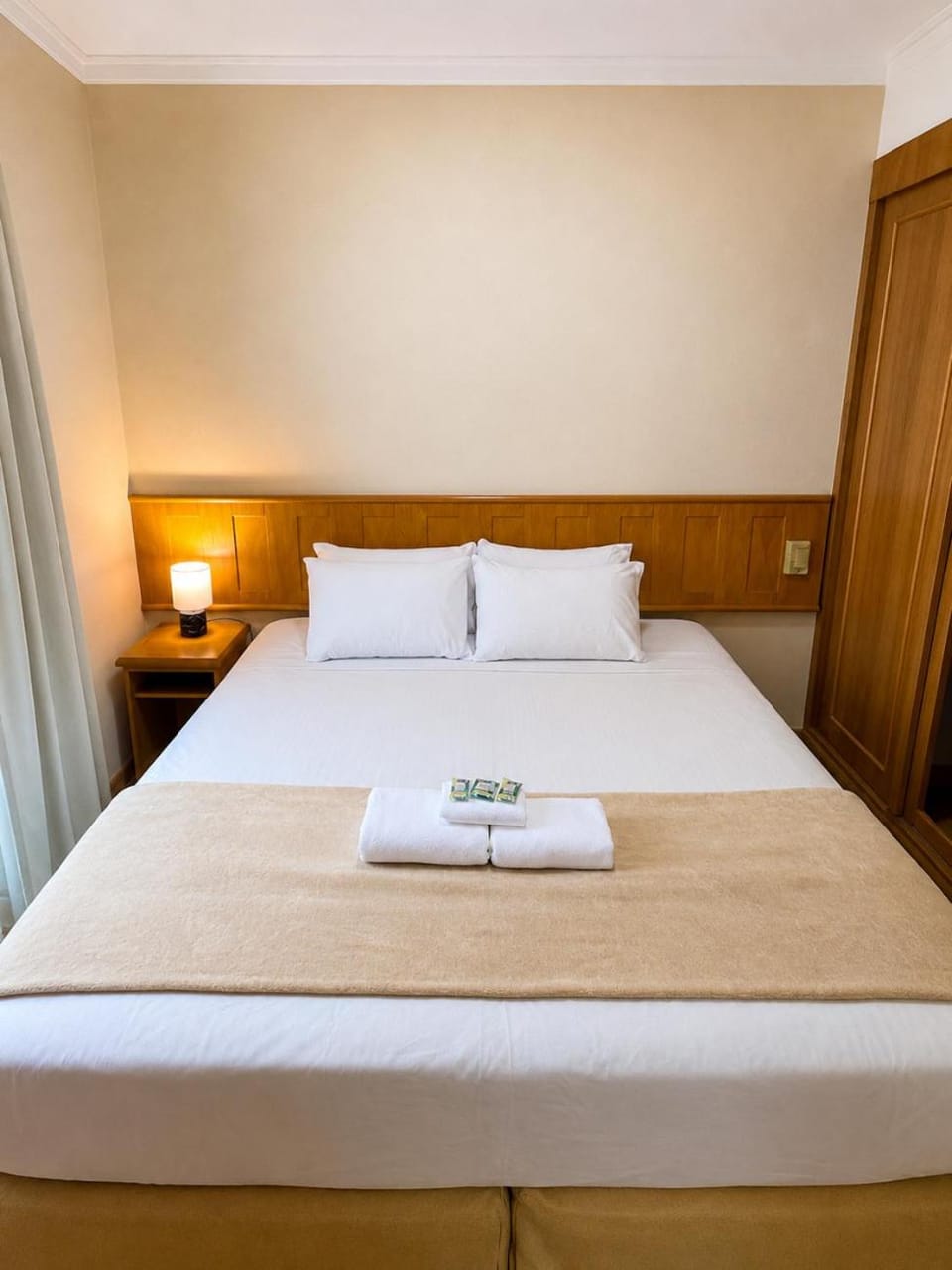 Bed, Photo of the whole room, Bedroom, towels, wardrobe