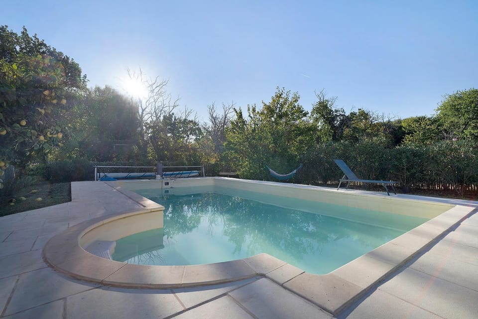 Property building, Living room, Swimming pool