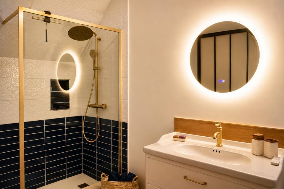 Shower, Bathroom, towels
