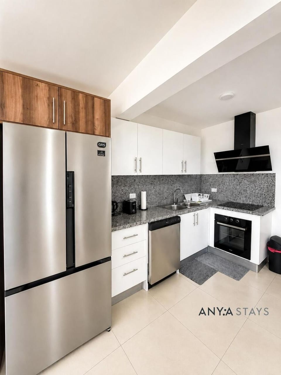 dishwasher, minibar, oven, stove, toaster