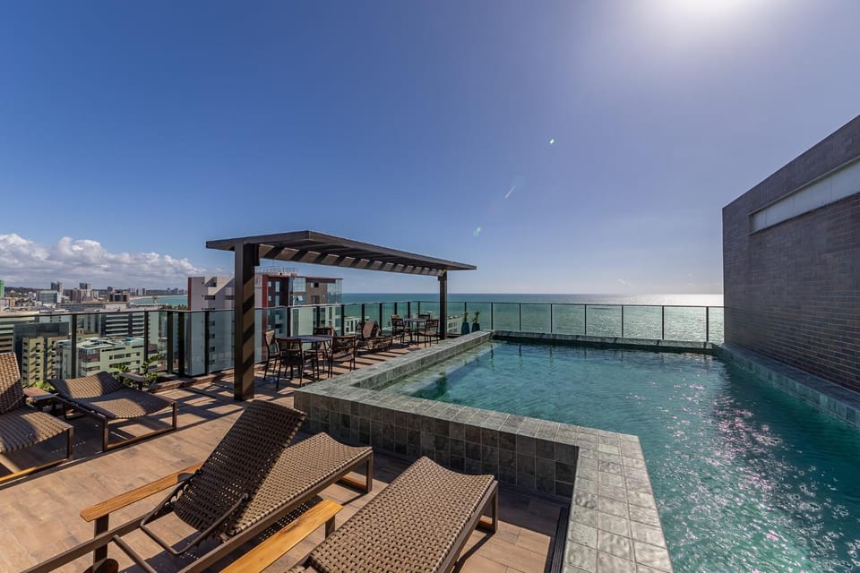 Natural landscape, View (from property/room), Sea view, Swimming pool, sunbed