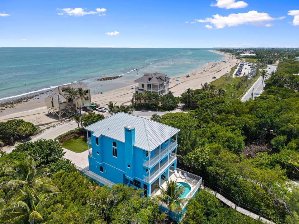 Mermaid Cove - Beach-to-River Retreat with Pool, Hot Tub, Private Dock, Boat Lift House in Hutchinson Island