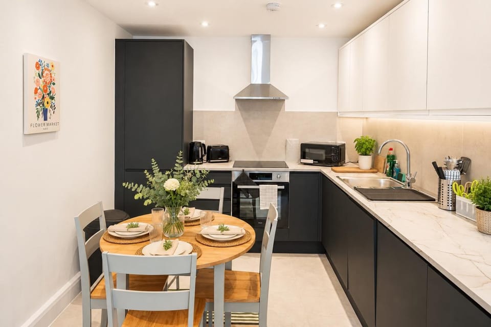 Dining area, oven, stove, kitchen