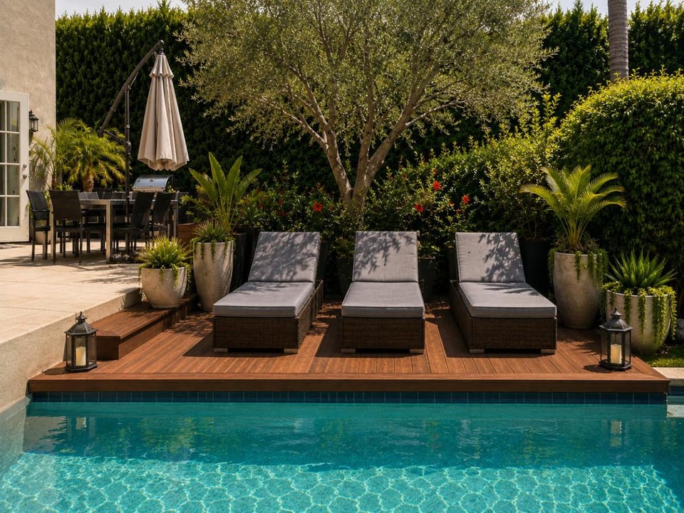 Garden, Garden view, Pool view, Swimming pool, sunbed