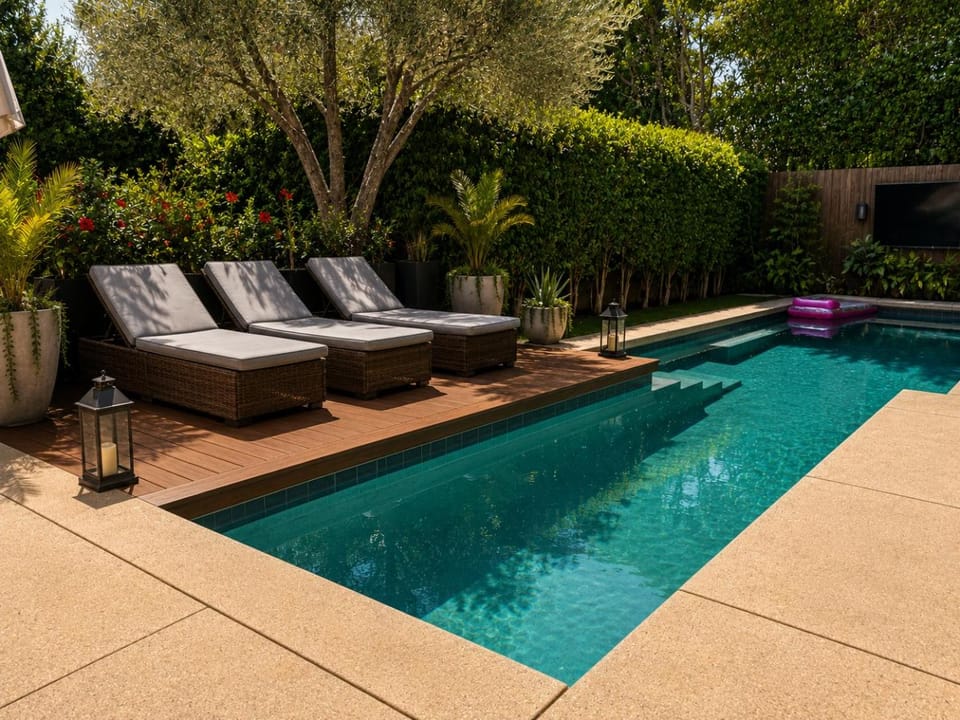 Garden, Garden view, Pool view, Swimming pool, sunbed