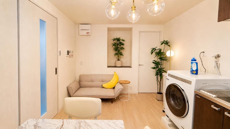 Kitchen or kitchenette, Living room, washing machine, dryer