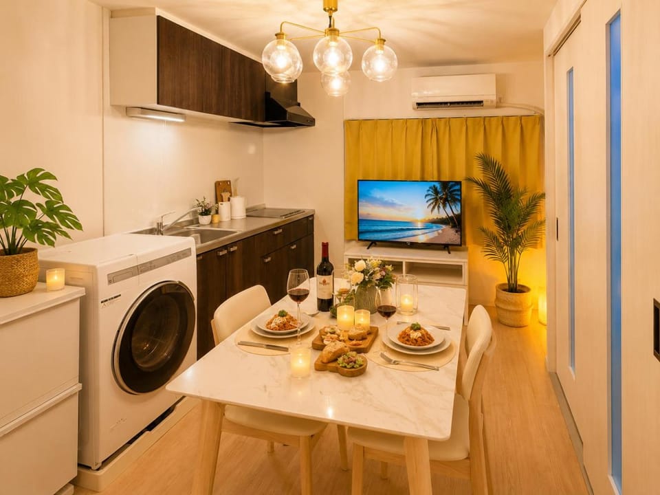 TV and multimedia, Kitchen or kitchenette, Dining area, washing machine, dryer, air conditioner