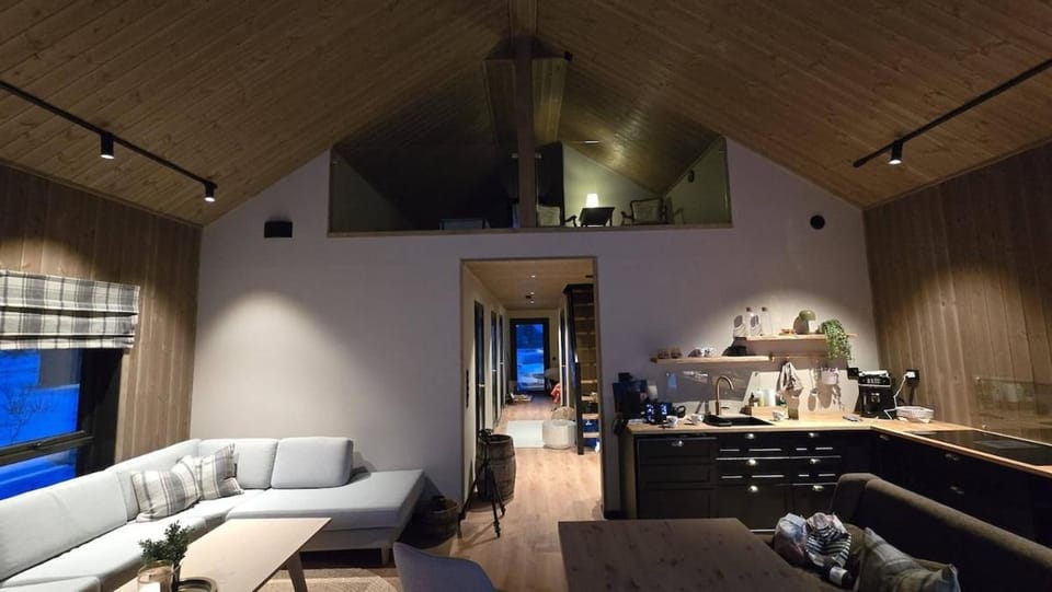 Kitchen or kitchenette, Living room, Dining area