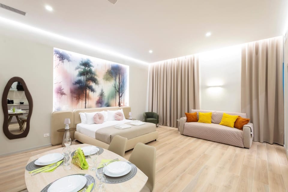 Bed, Living room, Photo of the whole room, Seating area, Bedroom