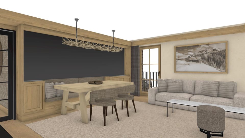 Living room, Seating area, Dining area