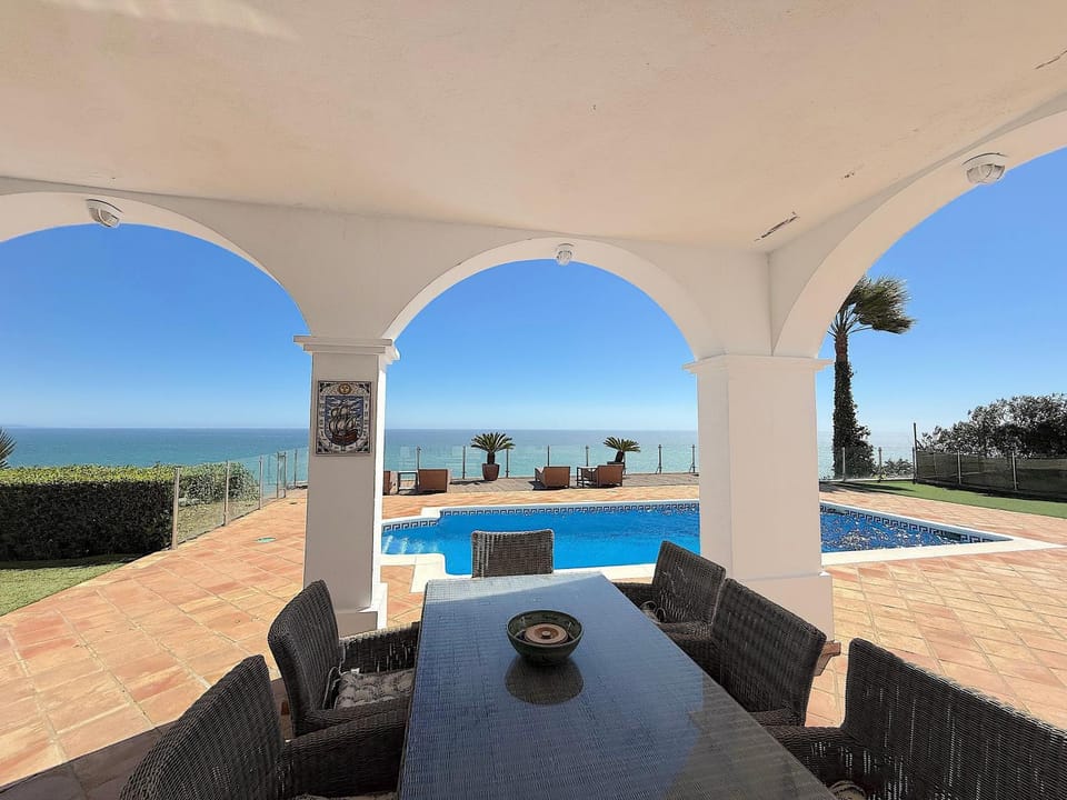 Property building, Living room, Swimming pool
