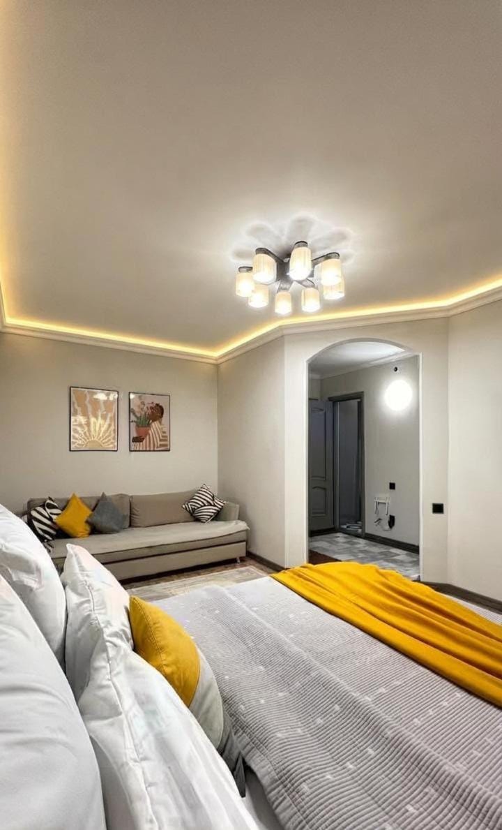 Bed, Living room, Bedroom