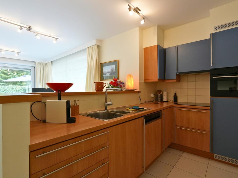 Kitchen or kitchenette, dishwasher, oven, stove