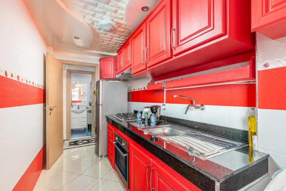 Kitchen or kitchenette, oven, stove