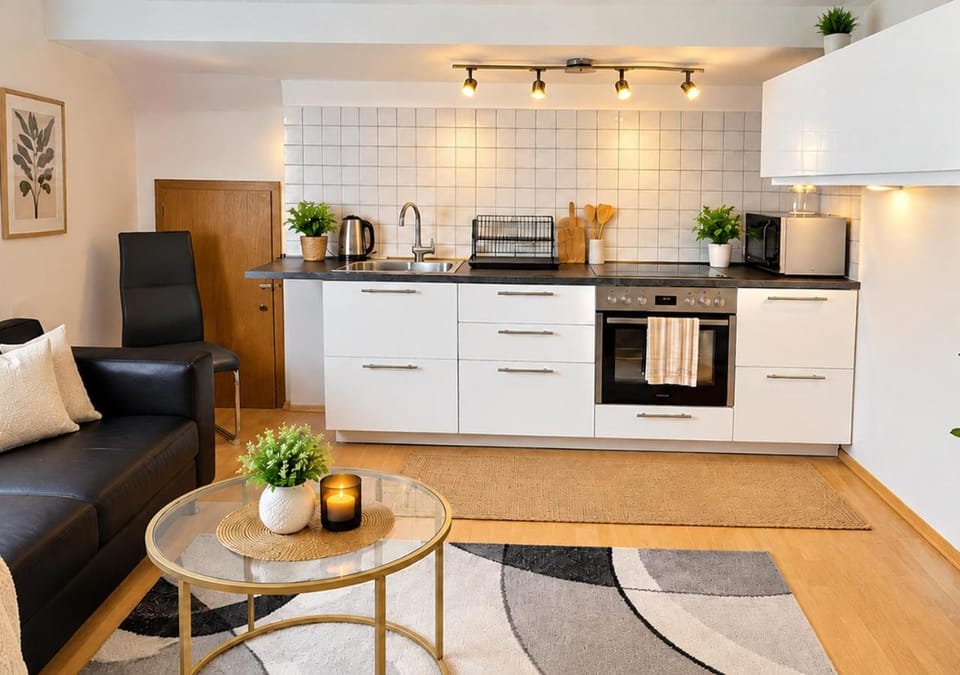 Kitchen or kitchenette, Living room, Dining area