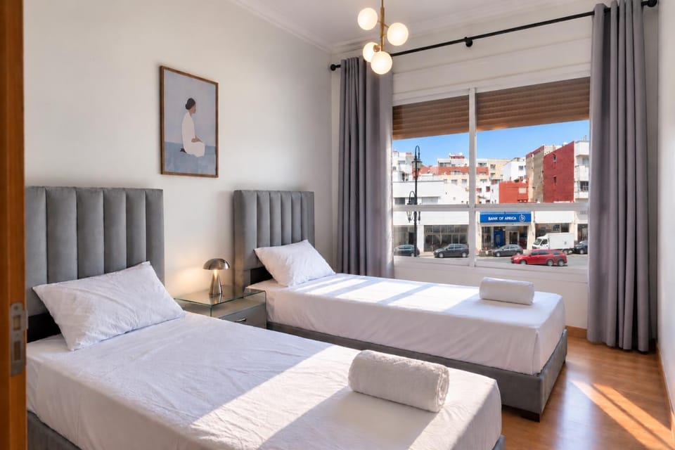 Spacious 3BR Central Stay, Walk to Medina Apartment in Rabat