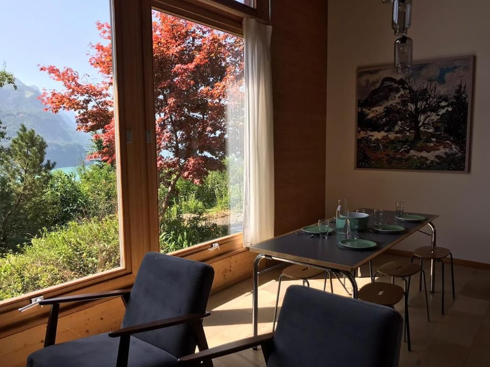 Natural landscape, Dining area, Lake view, Mountain view