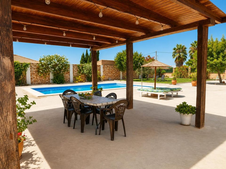 Patio, Off site, Dining area, Pool view