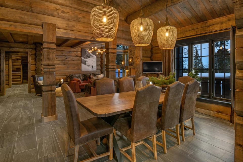 Night, Winter, Kitchen or kitchenette, Living room, Seating area, Dining area