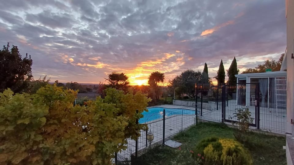 Swimming pool, Sunset