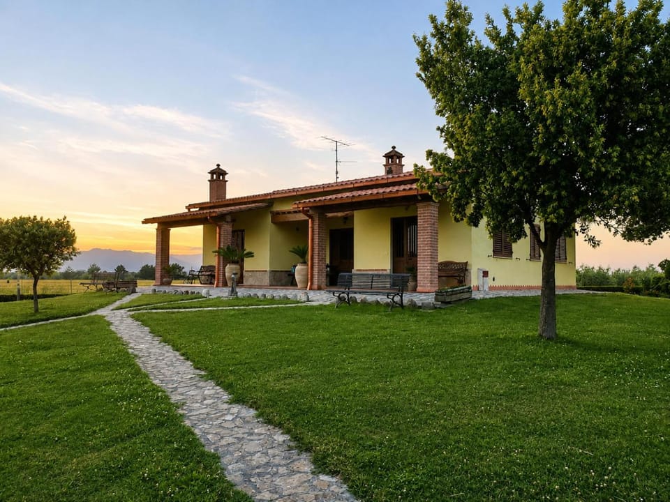 Property building, Spring, Natural landscape, Garden view