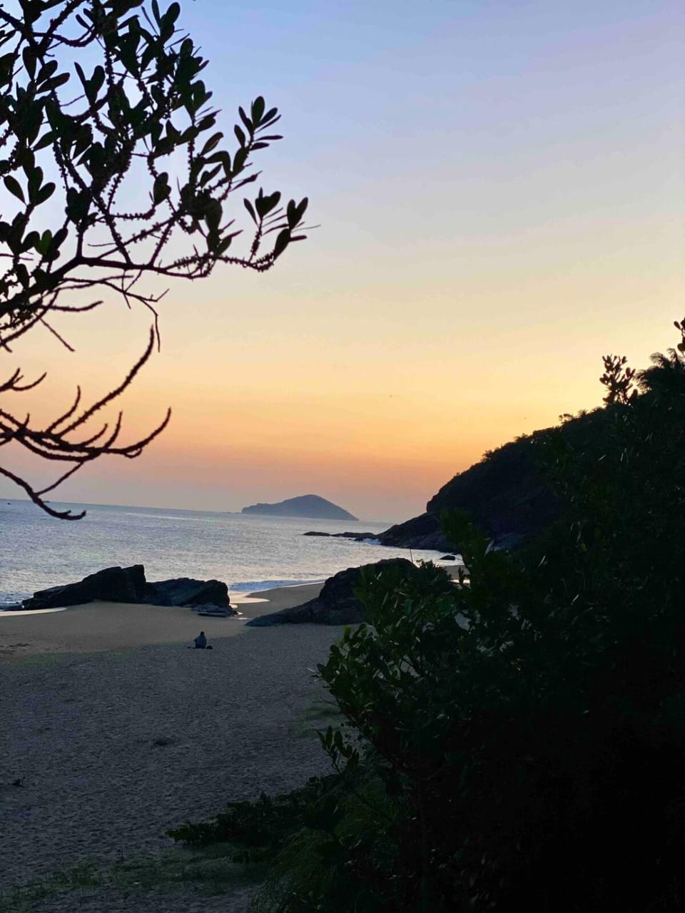 Natural landscape, Beach, Mountain view, Sunset