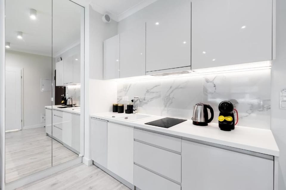 Kitchen or kitchenette, minibar, stove