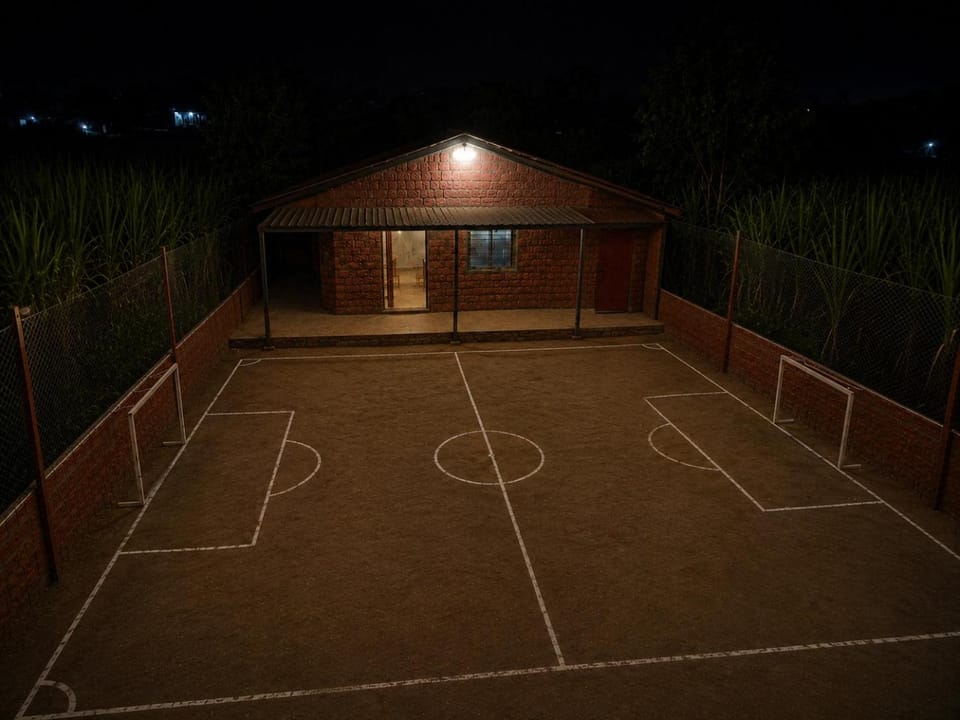 Children play ground, fireplace