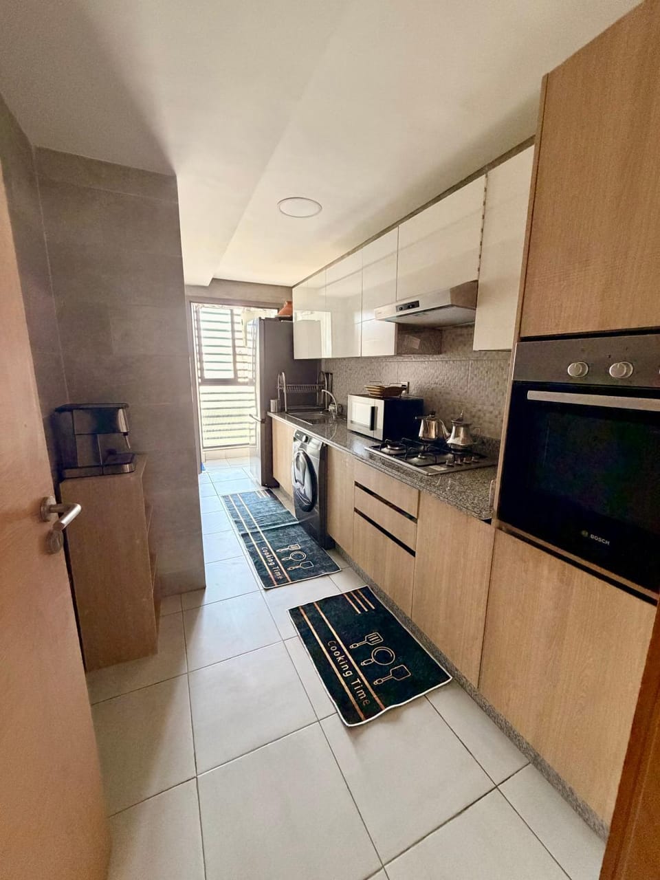 Kitchen or kitchenette, oven, stove, toaster