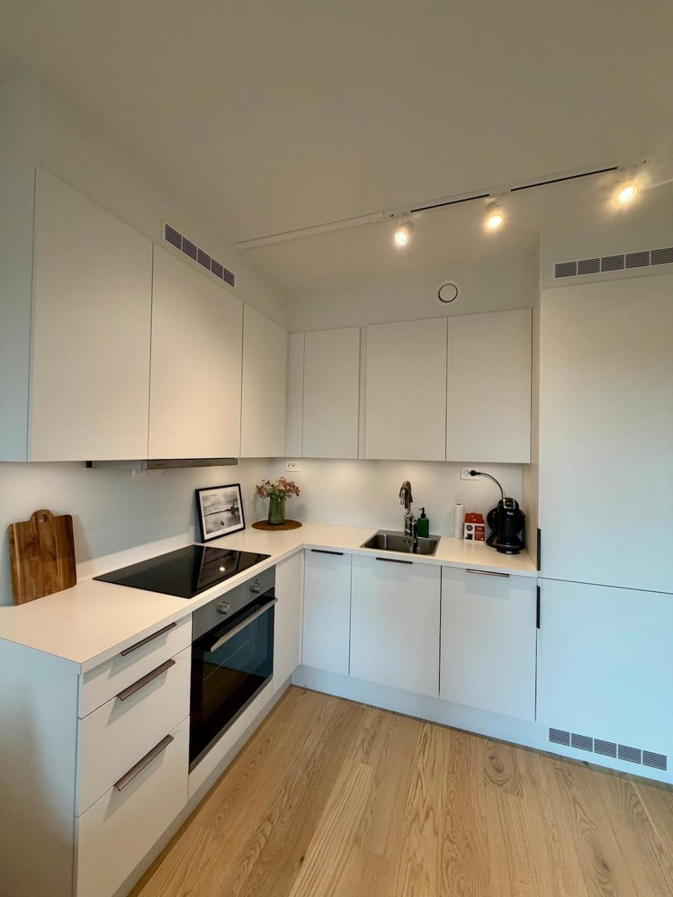 Kitchen or kitchenette, dishwasher, stove